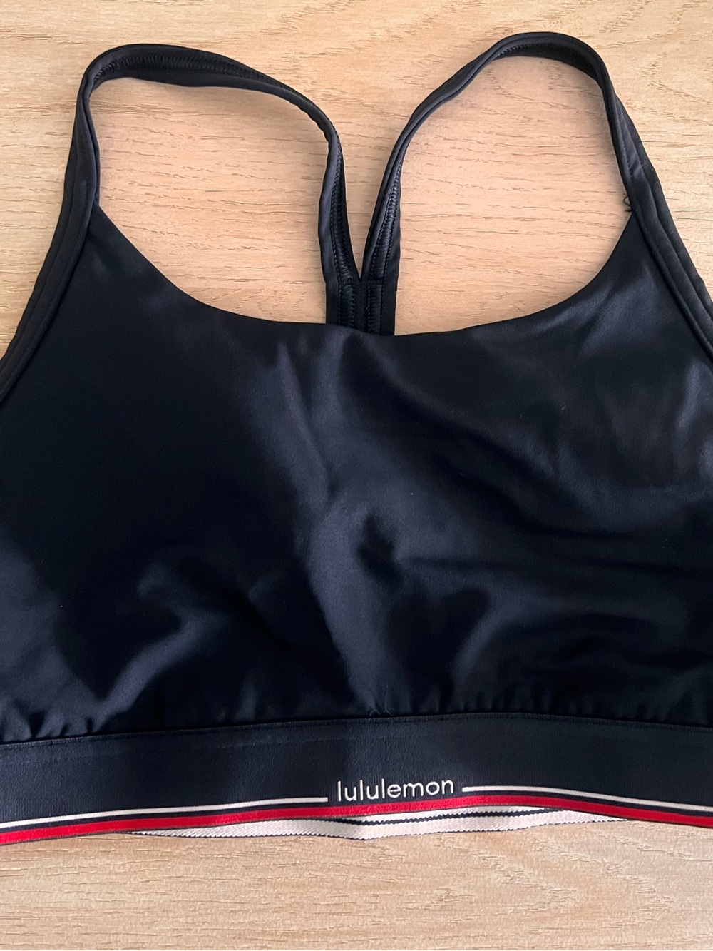 lululemon athletica sports bra with Red and White Contrast Band